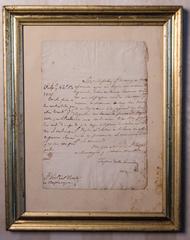 Carta de la Guarda original de Don Jaime al Gobernador de Valparaíso, primer intendente de Valdivia (1830-1833).