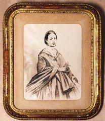 Reproducción de retrato a lápiz de Manuela de la Guarda y Vega