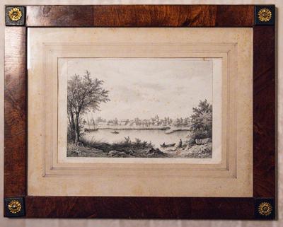 Litografía de vista de Valdivia, año 1835