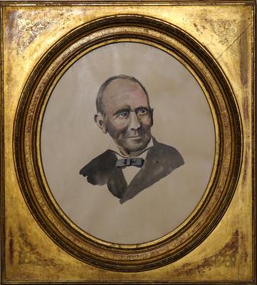 Acuarela enmarcada hombre