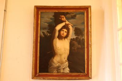 Óleo sobre tela con motivo de San Sebastián, copia del original de Guido Reni