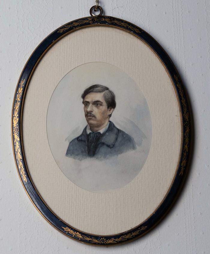 Acuarela enmarcada  Carlos Anwandter.